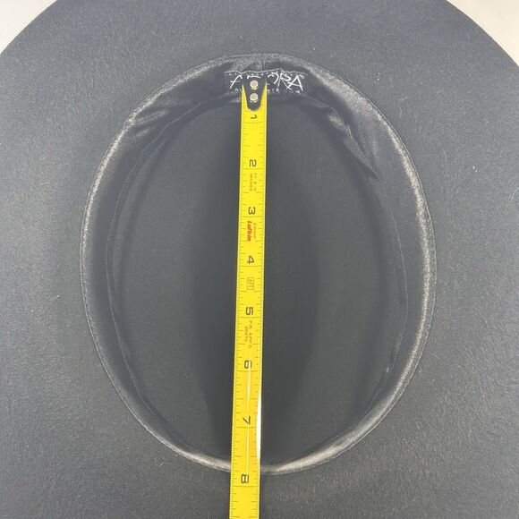 Adora Western Style Wool Hat Black Braided Leather Accent One Size USA Made - Picture 8 of 12